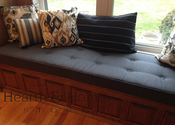 Charcoal Linen Button Tufted Cushion from The Hearth and Home Store