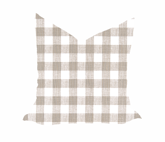 Buffalo Plaid Ecru Pillow Cover