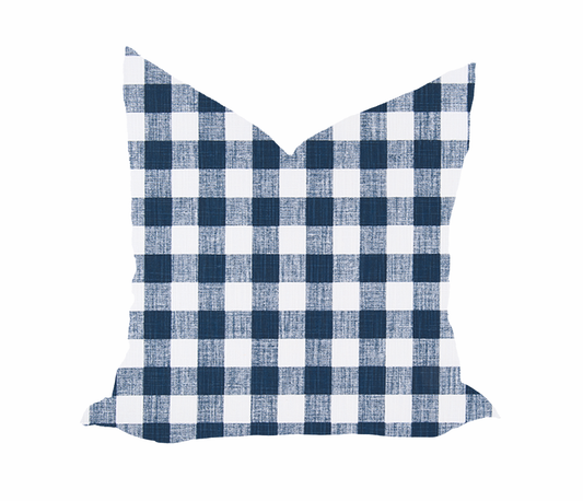 Buffalo Plaid Italian Denim Pillow Cover