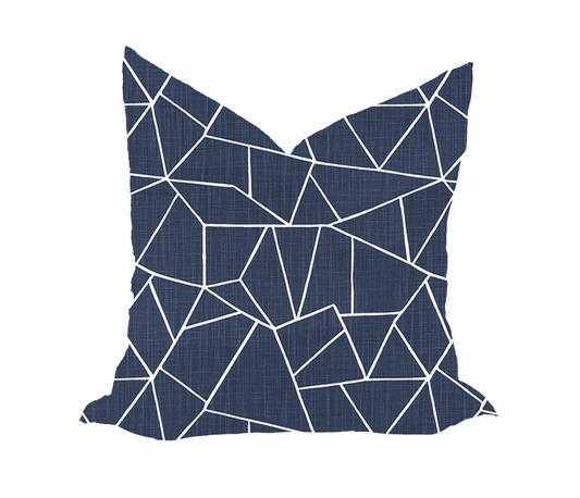 Cut Glass Italian Denim Pillow Cover